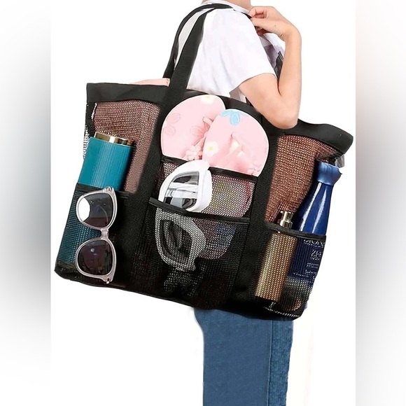 Mile High Clozet Bags Large Capacity Mesh Beach Handbag Swim Tote